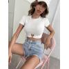 imageSOLY HUX Womens Summer Crop Top Short Sleeve T Shirt Cute TeeSolid White