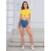 imageSOLY HUX Womens Summer Crop Top Short Sleeve T Shirt Cute TeeSolid Yellow