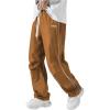 imageSOLY HUX Mens Parachute Pants Y2k Baggy Sweatpants Wide Leg Drawstring Waist Casual Pants StreetwearCoffee Brown