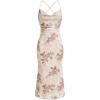 imageSOLY HUX Womens Floral Print Bodycon Cami Dress Cowl Neck Spaghetti Strap Summer Long DressesDusty Pink Floral