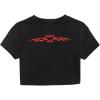 imageSOLY HUX Womens Summer Crop Top Short Sleeve T Shirt Cute TeeBlack Heart