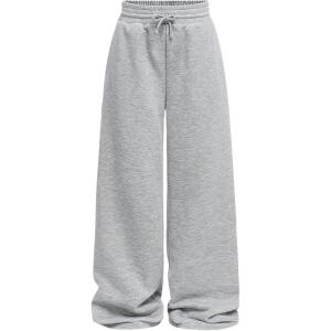 imageSOLY HUX Girls Straight Wide Leg Sweatpants Casual High Waisted Baggy Joggers Track PantsLight Grey