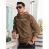 imageSOLY HUX Hoodies for Men Graphic Fuzzy Sherpa Pullover Hoodie Long Sleeve Winter Fleece Hooded SweatshirtCoffee Brown