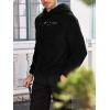 imageSOLY HUX Hoodies for Men Graphic Fuzzy Sherpa Pullover Hoodie Long Sleeve Winter Fleece Hooded SweatshirtPlain Black