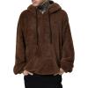 imageSOLY HUX Mens Fall Winter Fuzzy Bear Ear Hoodies Hooded Fleece Pullover Sweatshirt with PocketCoffee Brown