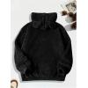 imageSOLY HUX Mens Fall Winter Fuzzy Bear Ear Hoodies Hooded Fleece Pullover Sweatshirt with PocketPure Black