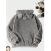 imageSOLY HUX Mens Fall Winter Fuzzy Bear Ear Hoodies Hooded Fleece Pullover Sweatshirt with PocketPure Grey