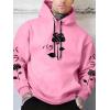 imageSOLY HUX Mens Floral Graphic Hoodies Drawstring Sweatshirt Long Sleeve Casual Pullover TopsPink Floral
