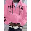 imageSOLY HUX Mens Graphic Zip Up Hoodies Sweatshirt Drawstring Long Sleeve Casual Streetwear JacketPink Graphic