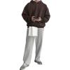 imageSOLY HUX Mens Oversized Hoodies Long Sleeve Drop Shoulder Basic Pullover Sweatshirt with HoodCoffee Brown