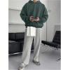 imageSOLY HUX Mens Oversized Hoodies Long Sleeve Drop Shoulder Basic Pullover Sweatshirt with HoodDark Green