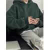 imageSOLY HUX Mens Oversized Hoodies Long Sleeve Drop Shoulder Basic Pullover Sweatshirt with HoodDark Green