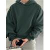 imageSOLY HUX Mens Oversized Hoodies Long Sleeve Drop Shoulder Basic Pullover Sweatshirt with HoodDark Green