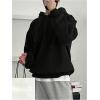 imageSOLY HUX Mens Oversized Hoodies Long Sleeve Drop Shoulder Basic Pullover Sweatshirt with HoodPure Black