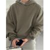 imageSOLY HUX Mens Oversized Hoodies Long Sleeve Drop Shoulder Basic Pullover Sweatshirt with HoodPure Green