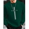 imageSOLY HUX Sweatshirts for Men Letter Print Long Sleeve Crew Neck Casual Pullover TopsDark Green Letter