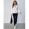 imageSOLY HUX Womens Half Zip Sweatshirt Crew Neck Long Sleeve Cable Knit Pullover TopsPlain White
