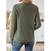 imageSOLY HUX Womens Half Zip Sweatshirt Crew Neck Long Sleeve Cable Knit Pullover TopsPure Army Green