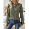 imageSOLY HUX Womens Half Zip Sweatshirt Crew Neck Long Sleeve Cable Knit Pullover TopsPure Army Green