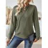 imageSOLY HUX Womens Half Zip Sweatshirt Crew Neck Long Sleeve Cable Knit Pullover TopsPure Army Green