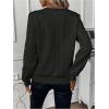 imageSOLY HUX Womens Half Zip Sweatshirt Crew Neck Long Sleeve Cable Knit Pullover TopsPure Black