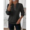 imageSOLY HUX Womens Half Zip Sweatshirt Crew Neck Long Sleeve Cable Knit Pullover TopsPure Black