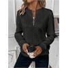 imageSOLY HUX Womens Half Zip Sweatshirt Crew Neck Long Sleeve Cable Knit Pullover TopsPure Black