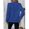 imageSOLY HUX Womens Half Zip Sweatshirt Crew Neck Long Sleeve Cable Knit Pullover TopsPure Blue