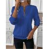 imageSOLY HUX Womens Half Zip Sweatshirt Crew Neck Long Sleeve Cable Knit Pullover TopsPure Blue