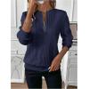 imageSOLY HUX Womens Half Zip Sweatshirt Crew Neck Long Sleeve Cable Knit Pullover TopsPure Dark Blue