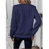 imageSOLY HUX Womens Half Zip Sweatshirt Crew Neck Long Sleeve Cable Knit Pullover TopsPure Dark Blue
