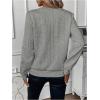 imageSOLY HUX Womens Half Zip Sweatshirt Crew Neck Long Sleeve Cable Knit Pullover TopsPure Grey