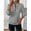 imageSOLY HUX Womens Half Zip Sweatshirt Crew Neck Long Sleeve Cable Knit Pullover TopsPure Grey