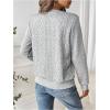 imageSOLY HUX Womens Half Zip Sweatshirt Crew Neck Long Sleeve Cable Knit Pullover TopsPure Light Grey