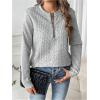 imageSOLY HUX Womens Half Zip Sweatshirt Crew Neck Long Sleeve Cable Knit Pullover TopsPure Light Grey