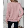 imageSOLY HUX Womens Half Zip Sweatshirt Crew Neck Long Sleeve Cable Knit Pullover TopsPure Pink
