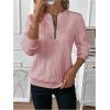 imageSOLY HUX Womens Half Zip Sweatshirt Crew Neck Long Sleeve Cable Knit Pullover TopsPure Pink