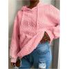 imageSOLY HUX Womens Plus Size Hoodies Drawstring Long Sleeve Drop Shoulder Textured Pullover SweatshirtPlain Pink