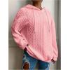 imageSOLY HUX Womens Plus Size Hoodies Drawstring Long Sleeve Drop Shoulder Textured Pullover SweatshirtPlain Pink