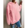 imageSOLY HUX Womens Plus Size Hoodies Drawstring Long Sleeve Drop Shoulder Textured Pullover SweatshirtPlain Pink