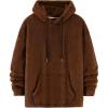 imageSOLY HUX Mens Fall Winter Fuzzy Bear Ear Hoodies Hooded Fleece Pullover Sweatshirt with PocketCoffee Brown