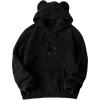 imageSOLY HUX Mens Fall Winter Fuzzy Bear Ear Hoodies Hooded Fleece Pullover Sweatshirt with PocketPure Black