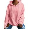 imageSOLY HUX Womens Plus Size Hoodies Drawstring Long Sleeve Drop Shoulder Textured Pullover SweatshirtPlain Pink