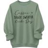 imageSOLY HUX Womens Plus Size Oversized Sweatshirt Letter Graphic Long Sleeve Crewneck Baggy Pullover ShirtsOlive Green