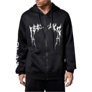 imageSOLY HUX Mens Graphic Zip Up Hoodies Sweatshirt Drawstring Long Sleeve Casual Streetwear JacketBlack Graphic