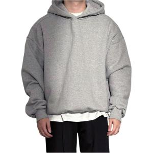 imageSOLY HUX Mens Oversized Hoodies Long Sleeve Drop Shoulder Basic Pullover Sweatshirt with HoodLight Grey