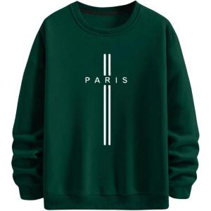imageSOLY HUX Sweatshirts for Men Letter Print Long Sleeve Crew Neck Casual Pullover TopsDark Green Letter