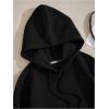 imageSOLY HUX Hoodies for Women Drawstring Long Sleeve Drop Shoulder Pullover Sweatshirt with PocketPlain Black