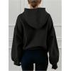 imageSOLY HUX Oversized Hoodies for Women Bow Print Hooded Sweatshirt Drop Shoulder Long Sleeve Loose Pullover TopBlack Bow