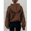 imageSOLY HUX Oversized Hoodies for Women Bow Print Hooded Sweatshirt Drop Shoulder Long Sleeve Loose Pullover TopBrown Bow